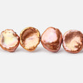 13-16mm Burnt Orange Keshi Freshwater Pearls 15 inch 33 Beads AA