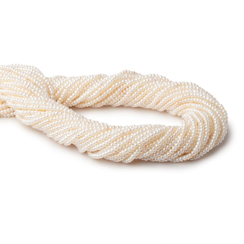 2.5mm Creamy White Off Round Freshwater Pearls 15.5 inch 190 Beads AAA