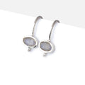 Sterling Silver Labradorite Oval Earwire Set of 2 pieces