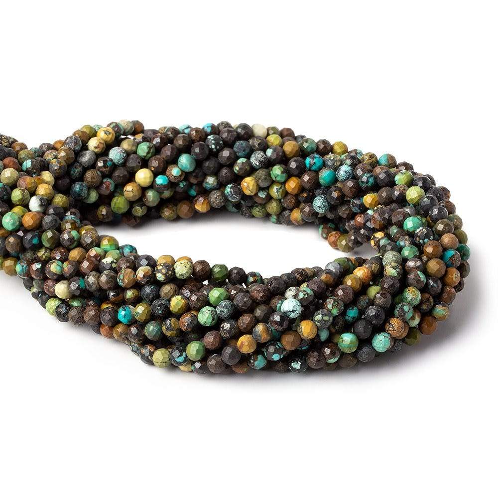 4mm African Turquoise Jasper faceted rounds 15.5 inch 104 beads