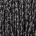 4mm Black Tourmaline faceted rondelle Silver plated Chain by the foot 35 pcs