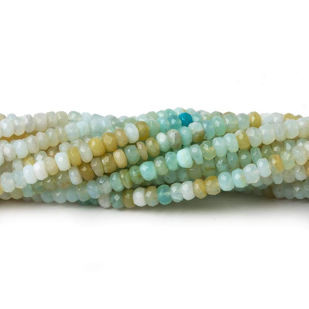 3mm Blue Peruvian Opal Faceted Rondelles 14 inch 140 Beads