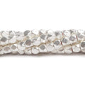 4mm Brushed Hand Cut Nugget Beads 8 inch 47 pieces