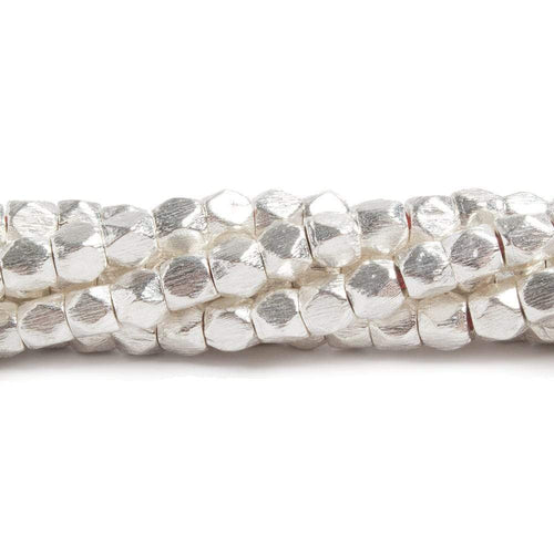4mm Brushed Hand Cut Nugget Beads 8 inch 47 pieces