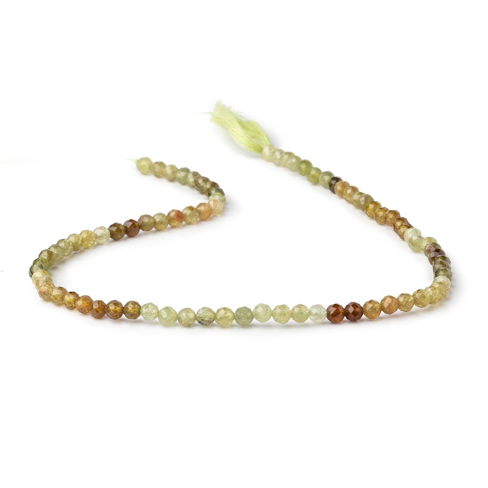 4mm Grossular Garnet Micro Faceted Round Beads 12 inch 78 pieces