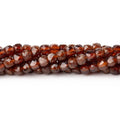 4mm Hessonite Garnet Micro Faceted Cube Beads 12 inch 75 pieces