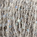 4mm Labradorite Micro Faceted Rounds on Silver Plated Chain