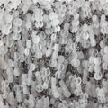 4mm Matte Crystal Quartz faceted coin Trio Black Gold Chain by the foot 54 beads per length
