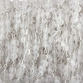 4mm Matte Crystal Quartz faceted coin Trio Silver Chain by the foot 54 beads per length