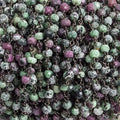 4mm Matte Ruby in Zoisite faceted rondelle Black Gold Chain by the foot 34 pieces