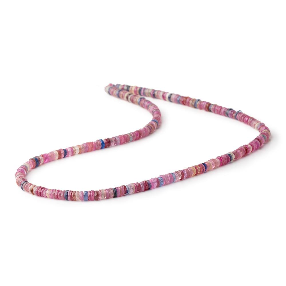 5mm Multi Color Madagascar Sapphire Faceted Heishi 16 inch 290 Beads AA