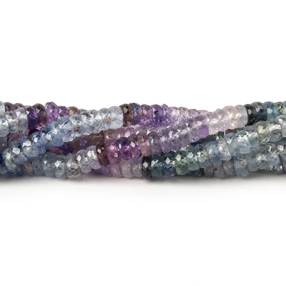 4mm Multi Color Sapphire faceted rondelle beads 15 inch 205 pieces AAA