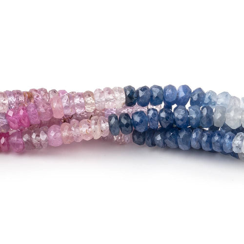 4mm Multi Color Sapphire Faceted Rondelle Beads 16 inch 218 pieces A