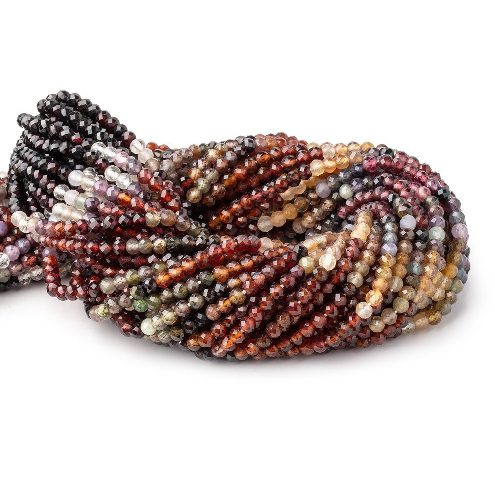 4mm Multi Color Spinel Micro Faceted Rondelle Beads 12.5 inch 98 pieces