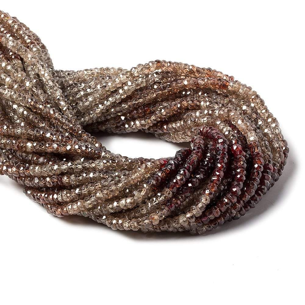 4mm Multi Color Zircon Faceted Rondelle Beads 12 inch 155 pieces