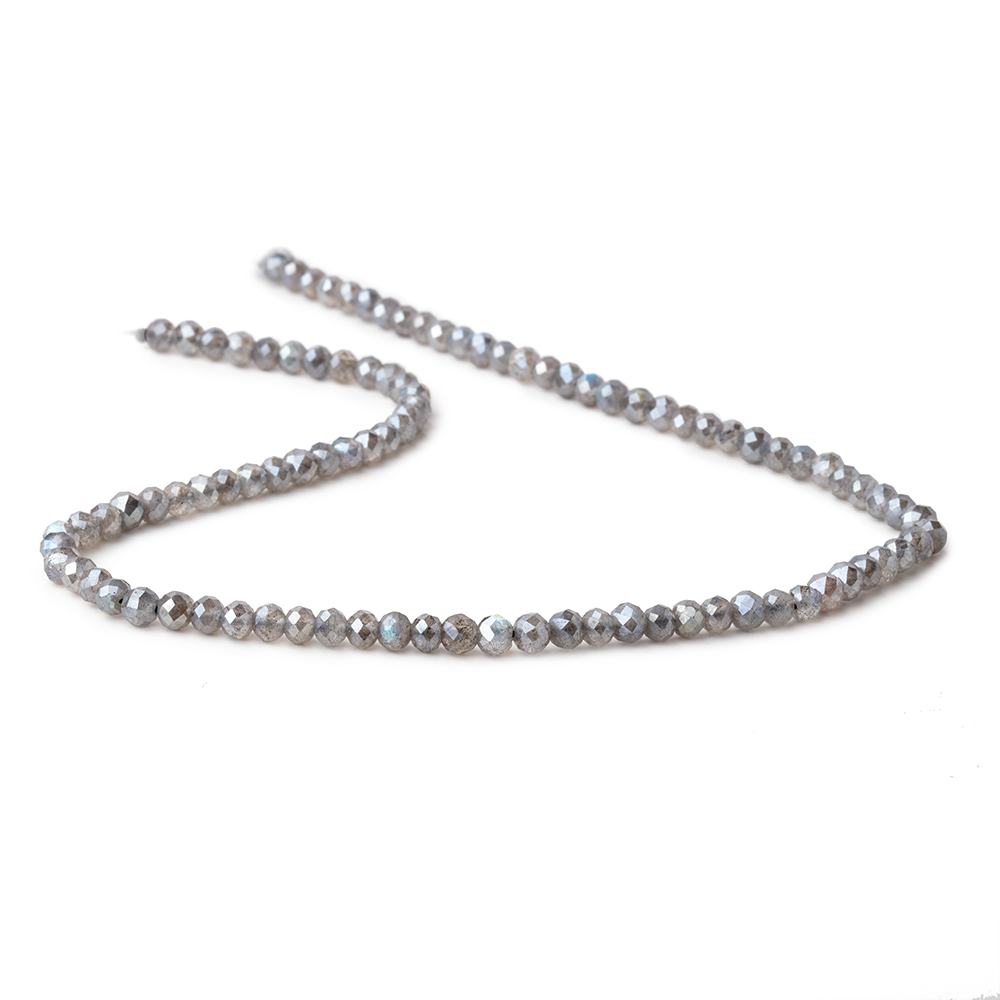 4mm Mystic Labradorite Micro Faceted Rondelle Beads 13 inch 90 pieces AAA