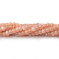 4mm Peach Moonstone Plain Rondelles 16 inch 135 Beads