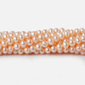 4.5x4mm Peach Side Drilled Off Round Freshwater Pearls 15 inch 98 pieces