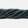 4mm Peacock Teal Center Drilled Button Freshwater Pearls 15 inch 149 pieces