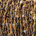 4mm Pietersite Micro Faceted Rounds on Gold Plated Chain