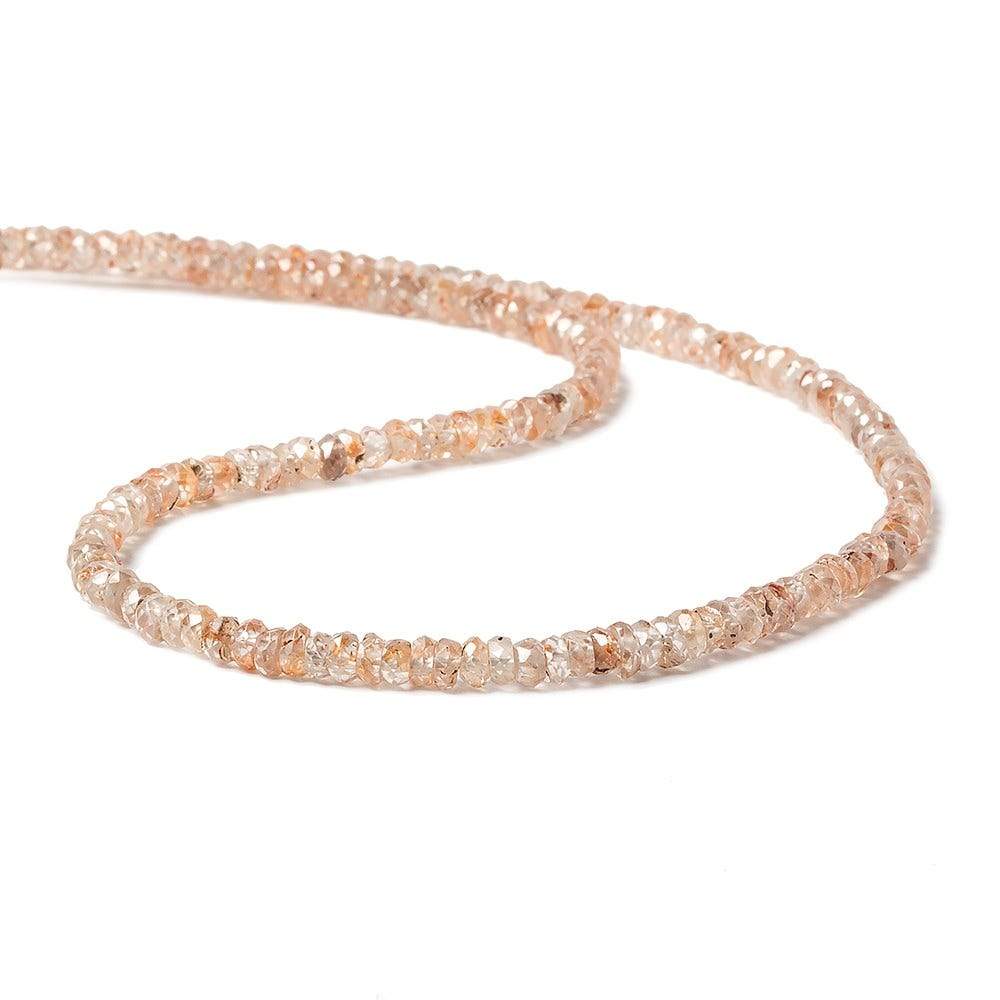 3mm Rose and Champagne Zircon Faceted Rondelle Beads 14 inch 180 pieces