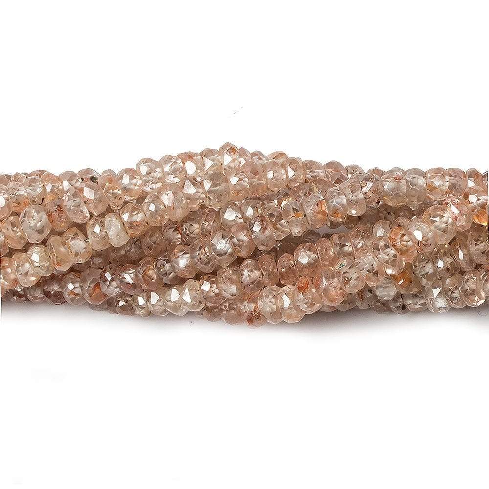 3mm Rose and Champagne Zircon Faceted Rondelle Beads 14 inch 180 pieces