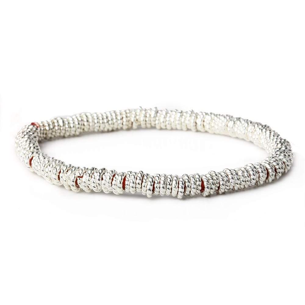 4mm Sterling Silver Plated Copper Twisted Jumpring 8 inch 178 beads