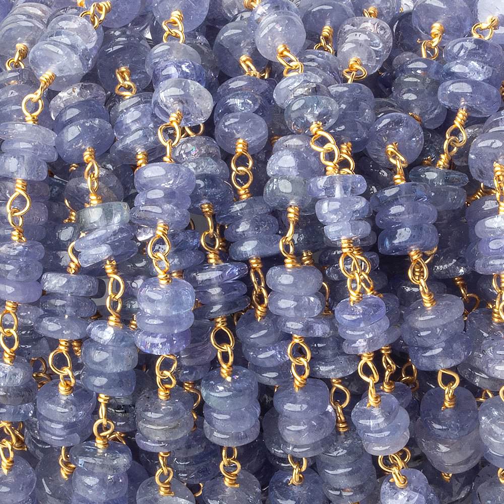 4mm Tanzanite plain heshi Vermeil Chain by the foot