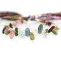4x3-10x5mm Frosted Multi Color Tourmaline Top Drilled Ovals 8 inch 53 pieces