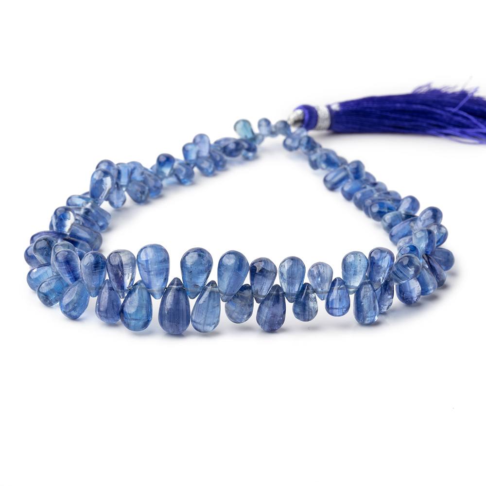 4x3-10x5mm Kyanite Plain Tear Drop Beads 10 inch 99 pieces AA