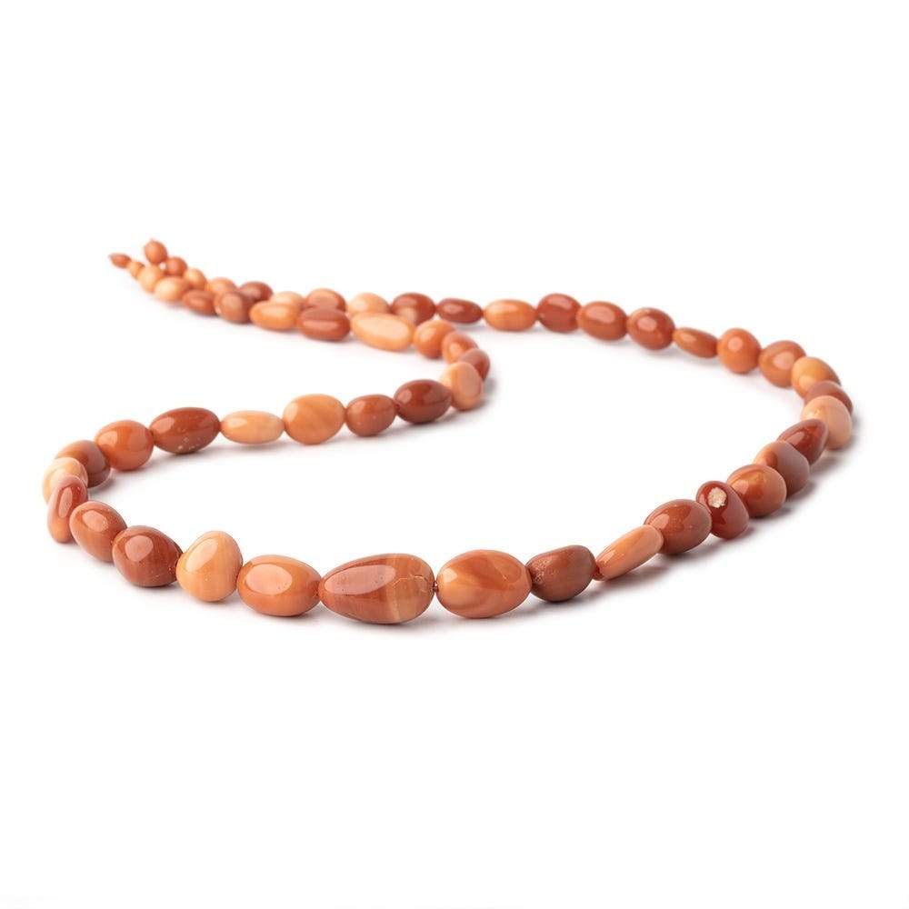 4x3-15x9mm Orange & Brown Fire Opal Plain Nugget Beads 17 inch 46 pieces