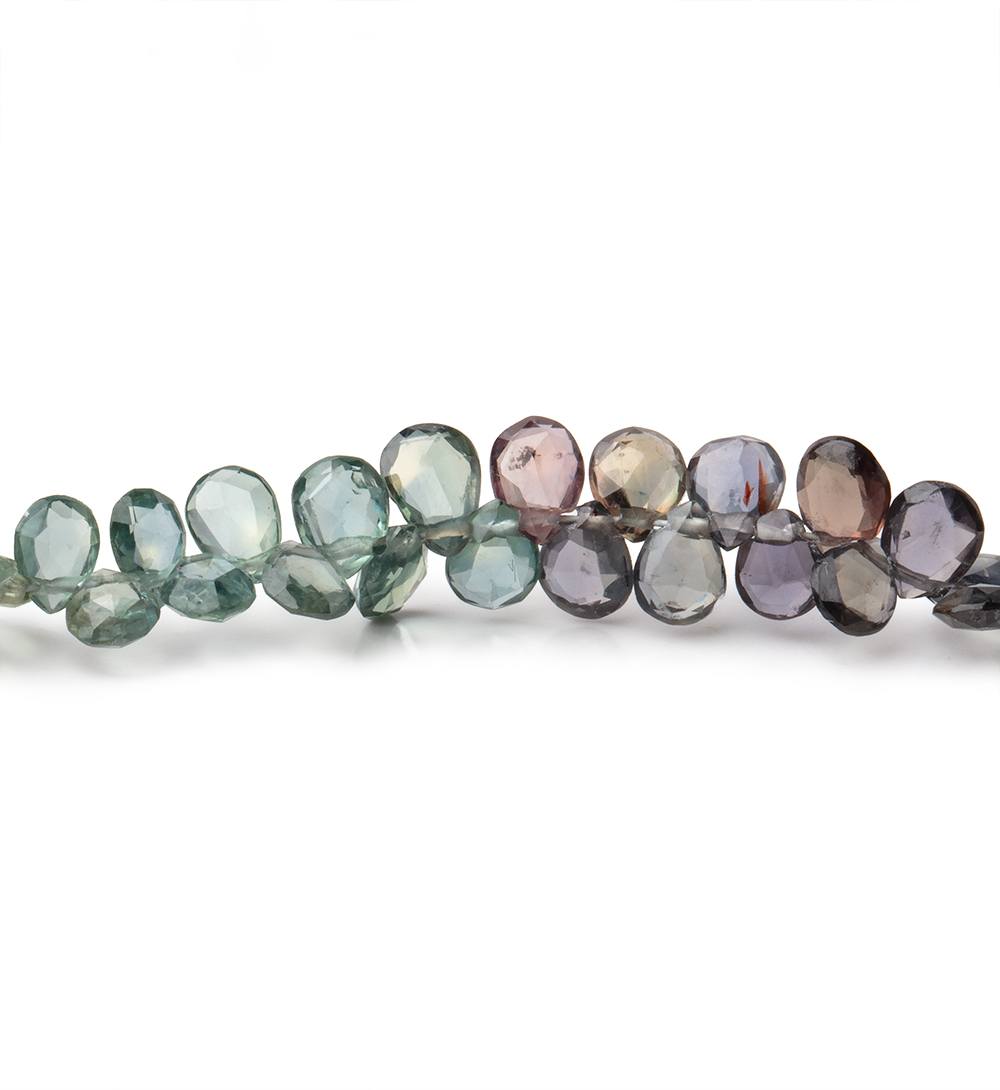 4x3-5x3.5mm Multi Color Sapphire Faceted Pear Beads 16 inch 230 pieces