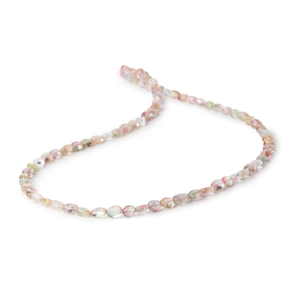 4x3-6x3.5mm Multi Color Tourmaline Plain Oval Beads 16 inch 72 pieces AA