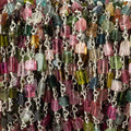 4x3-6x3mm Multi Color Tourmaline plain rectangle Silver .925 Chain by the foot 33 beads per