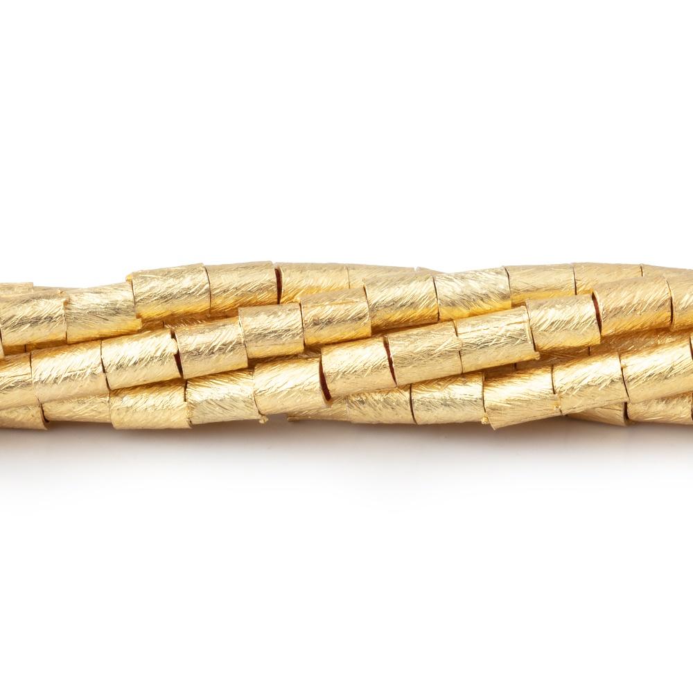 4x3mm Brushed Tube Beads 8 inch 48 pieces