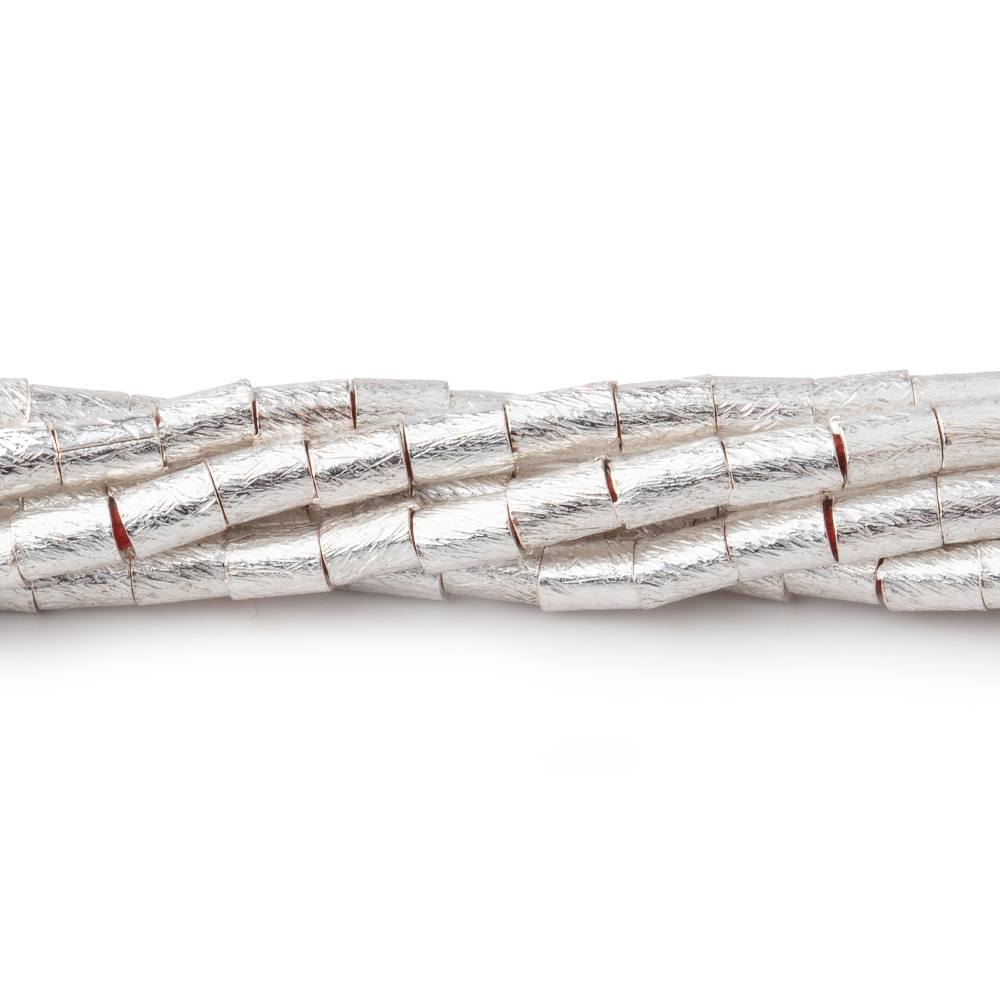 4x3mm Brushed Tube Beads 8 inch 48 pieces