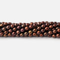 4x3mm Chocolate Straight Drilled Oval Pearls 15 inch 90 pieces