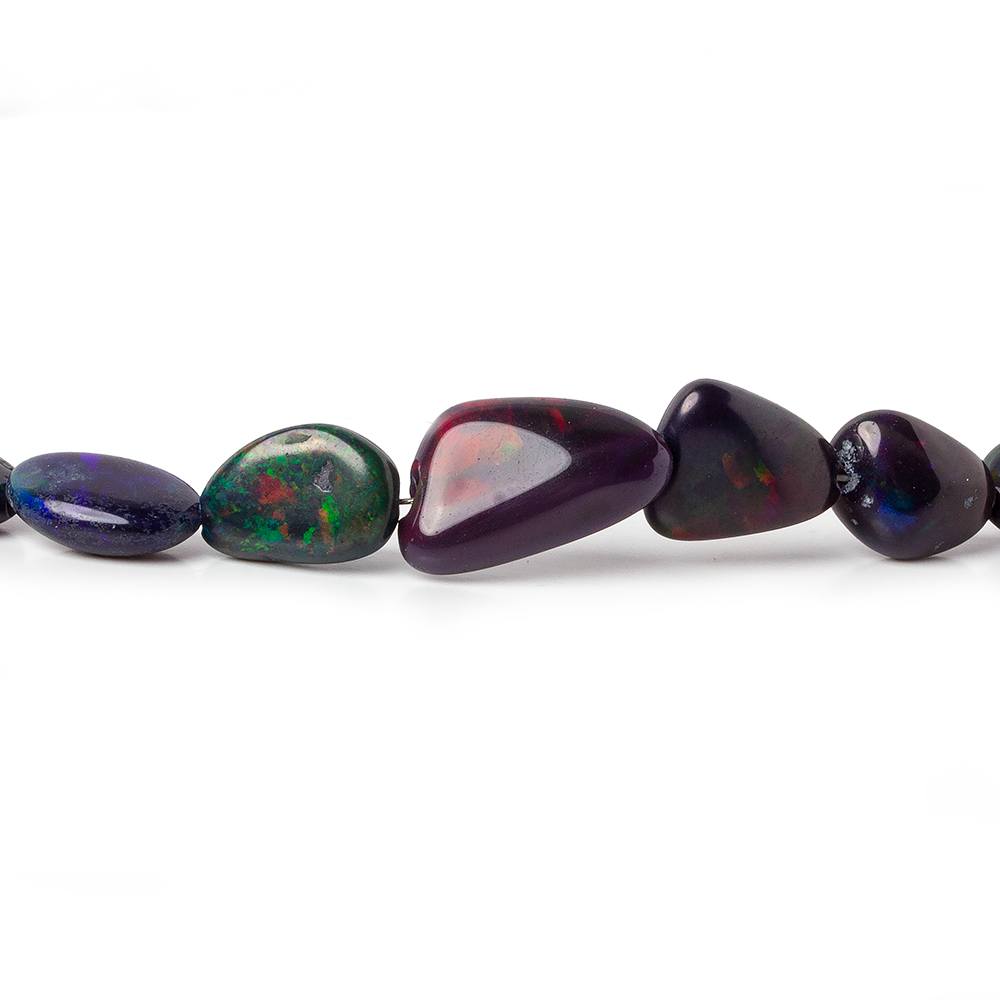 4x4-13x9mm Black Ethiopian Opal Plain Nugget beads 17 inches 60 pieces AA