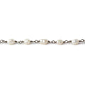 4x5-3x4mm White Straight Drill Baroque Pearl Black Gold plated Chain by the foot 27 pcs