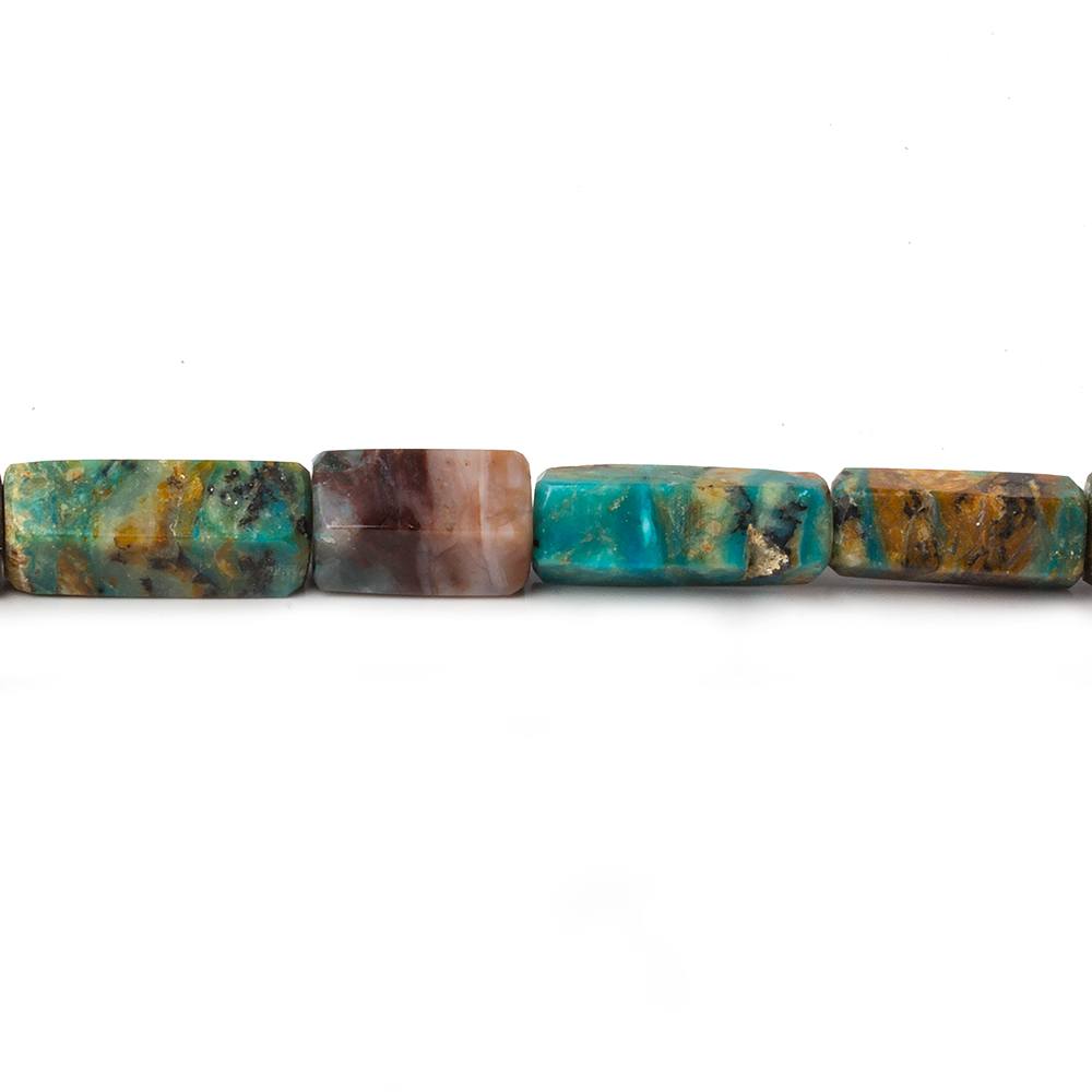 4x5-5x17mm Blue Peruvian Opal plain hexagonal beads 18 inch 43 pieces