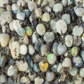4x5-8x6mm Australian Opal plain nugget Black Gold on Silver .925n Chain by the foot 28 beads per