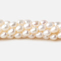 5.5x4-7x4.5mm Off White straight drilled Oval freshwater pearls 15.5 inch 65 pieces A