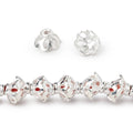 4x7mm Sterling Silver Plated Copper Flower Cut Petal Bead Cap 8 inch 60 Beads