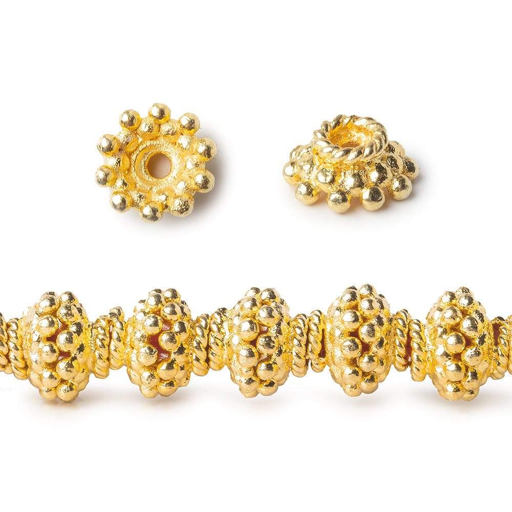 4.5x8.5mm 22kt Gold Plated Copper Bead Cap