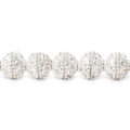 4x8x8mm Sterling Silver Plated Copper Bead Cap, Bali Design 8 inch 52 beads
