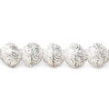 4x9mm Sterling Silver Plated Copper Circular Design Bead Cap 8 inch 50 beads