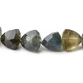 5-12mm Moss Aquamarine Faceted Trillion Beads 14 inch 46 pieces