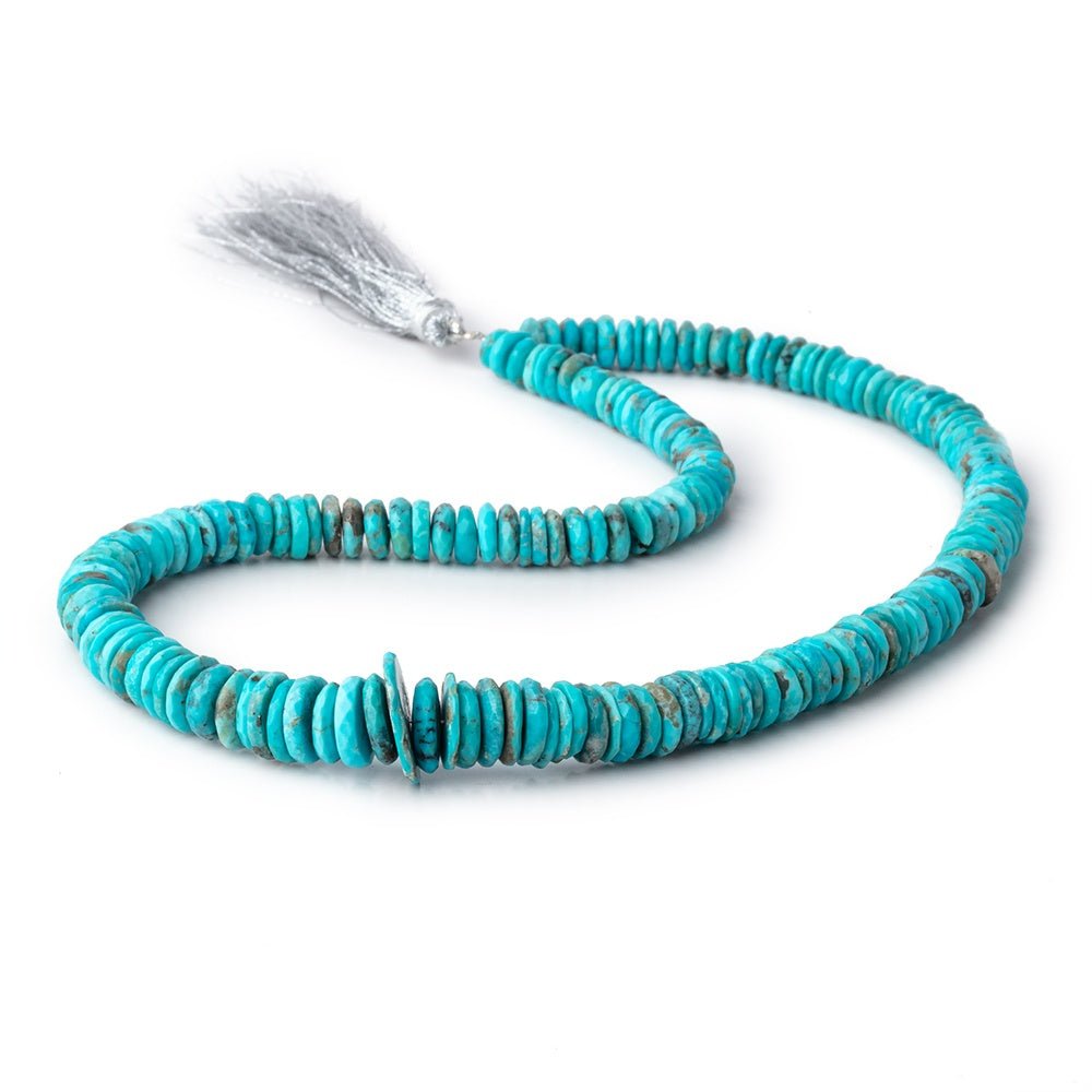 5-12mm Sleeping Beauty Turquoise Faceted Heishi Beads 16 inch 184 pieces AA