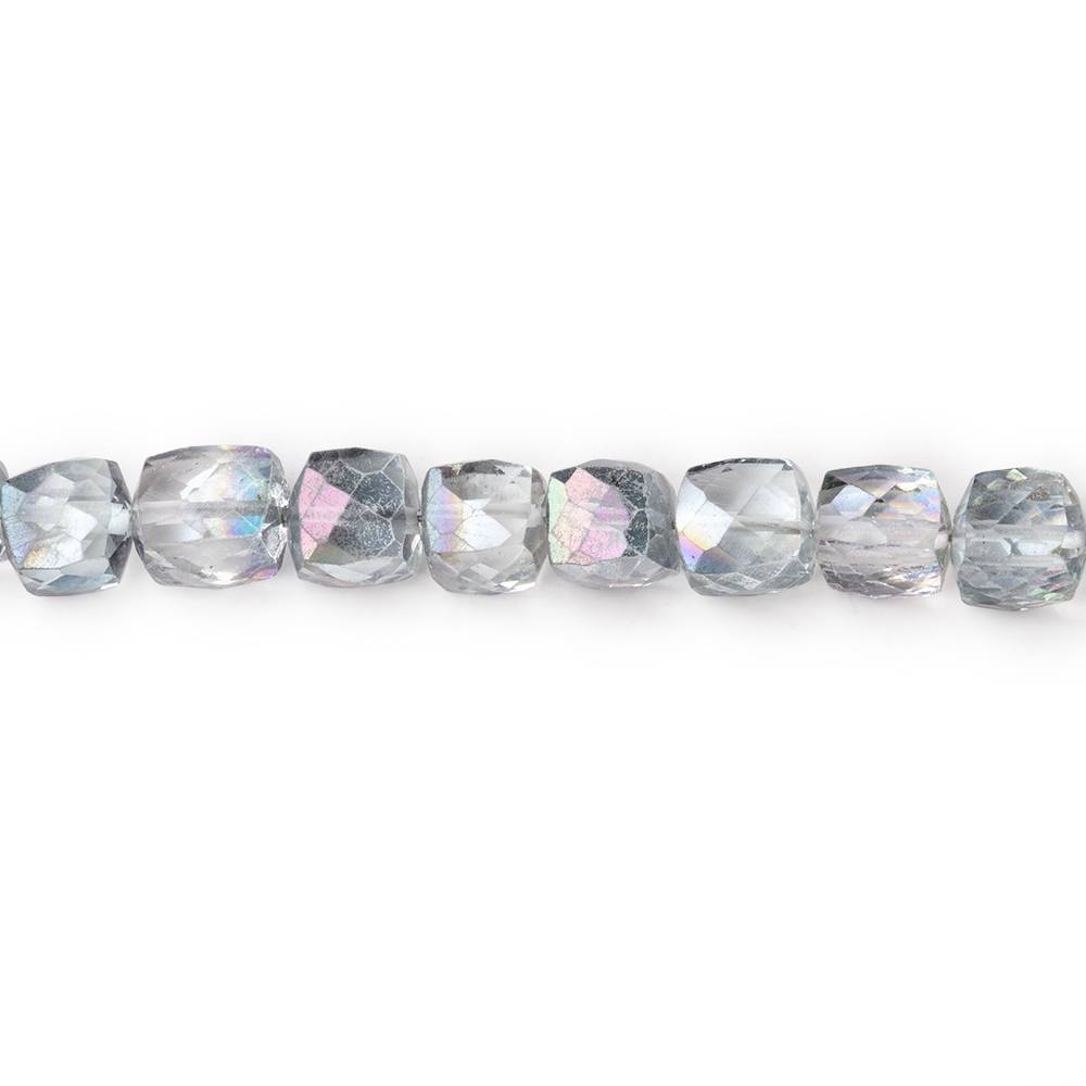 5-5.5mm Mystic White Topaz Faceted Cube Beads 8 inch 37 pieces