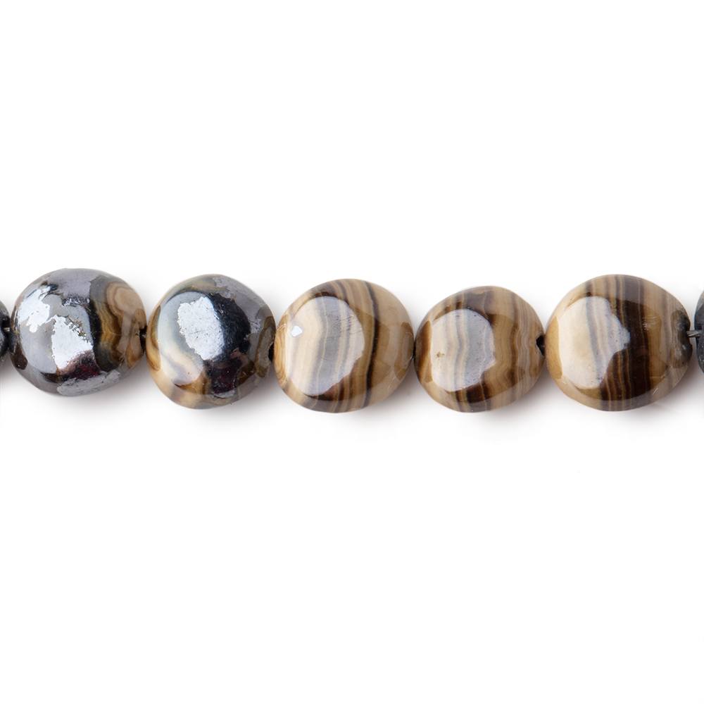 5-6.5mm Schalenblende Plain Coin Beads 8 inch 33 pieces AA rare